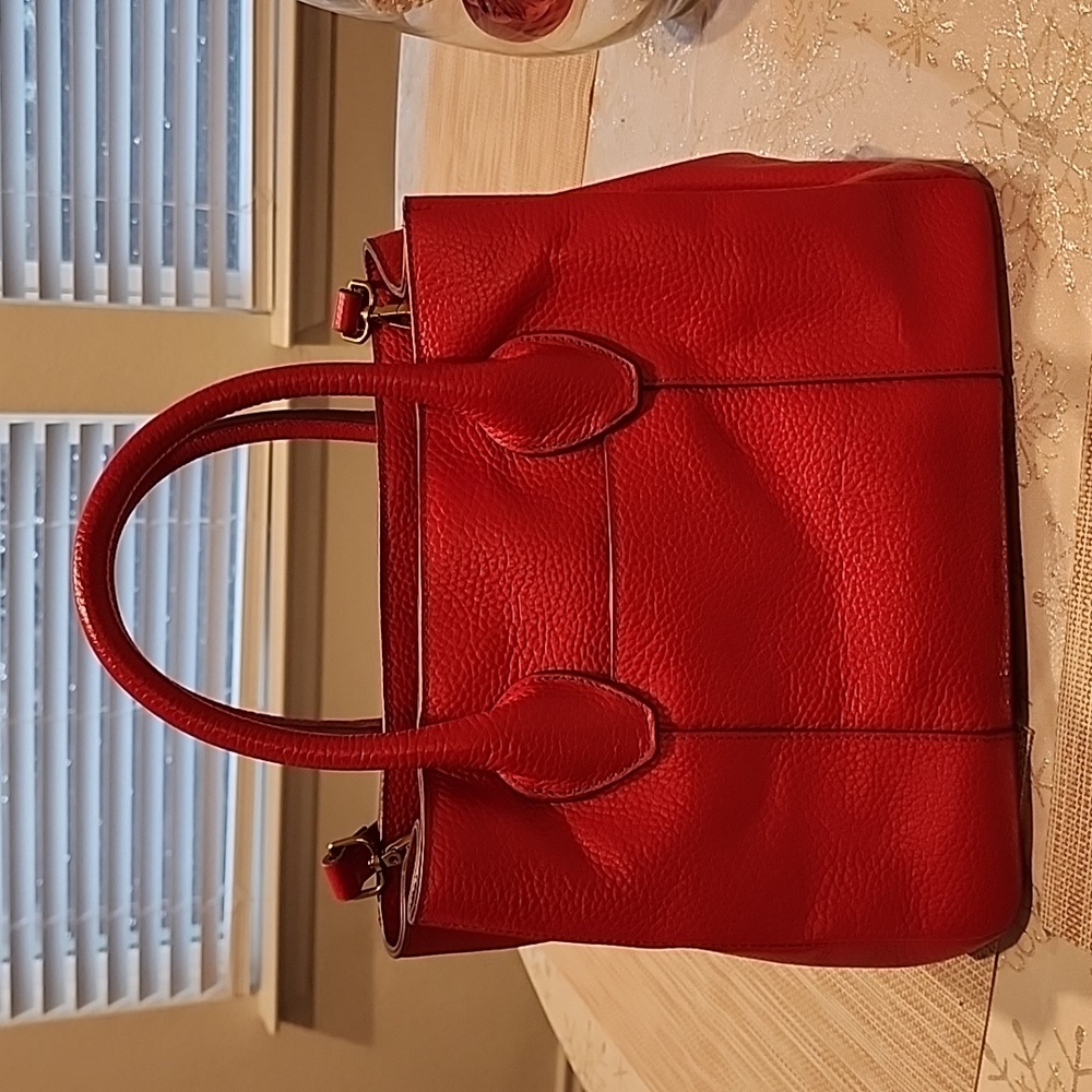 Antonio Melani red leather Tessa satchel